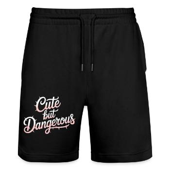 Süß Aber Gefährlich Cute Kawaii Aesthetic Katze - Stanley/Stella Trainer Unisex Organic Jogging Shorts - black - Front - Nik (191cm) & Marisol (170cm)