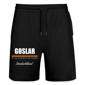 Goslar - Stanley/Stella Unisex Bio Joggingshorts Trainer  - Schwarz - Vorne - Nik (191cm) & Marisol (170cm)