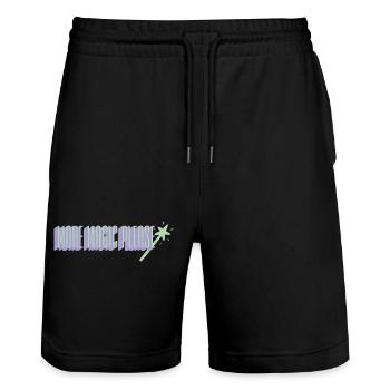 More Magic Please Wand Art - Stanley/Stella Trainer Unisex Organic Jogging Shorts - black - Front - Nik (191cm) & Marisol (170cm)