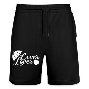 Insurance Agent Costume Cover Lover Medicare - Stanley/Stella Unisex Bio Joggingshorts Trainer  - Schwarz - Vorne - Nik (191cm) & Marisol (170cm)