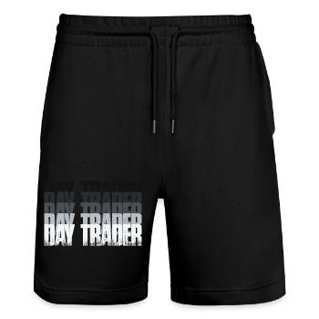 Day Trader Marché boursier Trader boursier - Short de jogging bio TRAINER Stanley/Stella unisexe - noir - Devant - Nik (191cm) & Marisol (170cm)