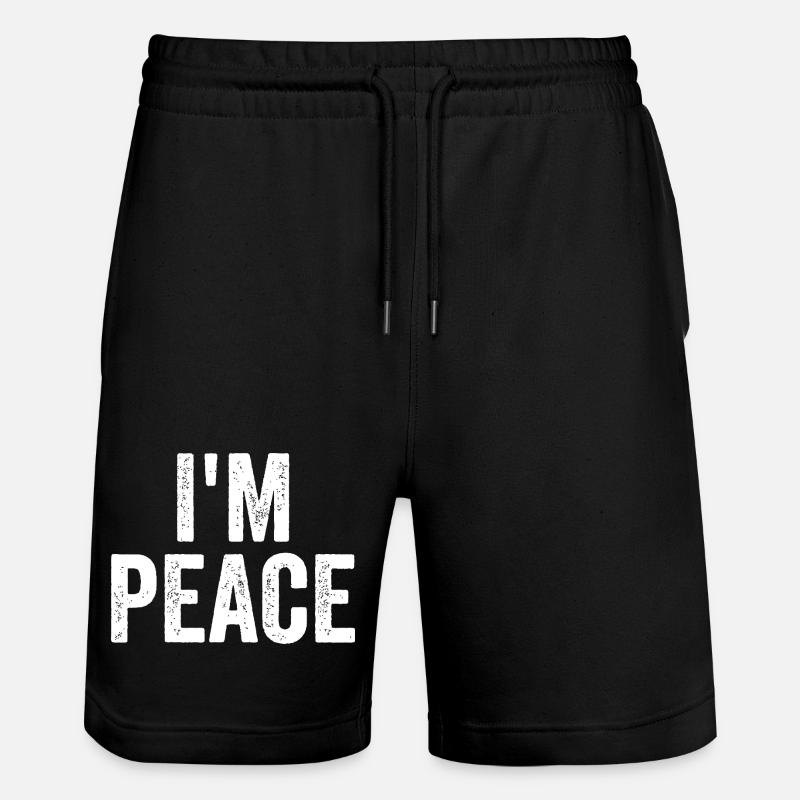 Ich bin Frieden - Stanley/Stella Unisex Bio Joggingshorts Trainer  - Schwarz