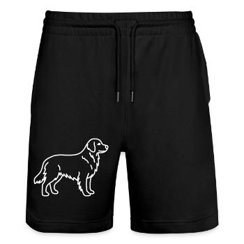 Golden Retriever White - Stanley/Stella Trainer Unisex Organic Jogging Shorts - black - Front - Nik (191cm) & Marisol (170cm)