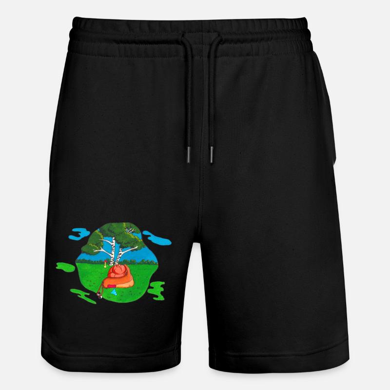 Mushroom for back - Stanley/Stella Trainer Unisex Organic Jogging Shorts - black