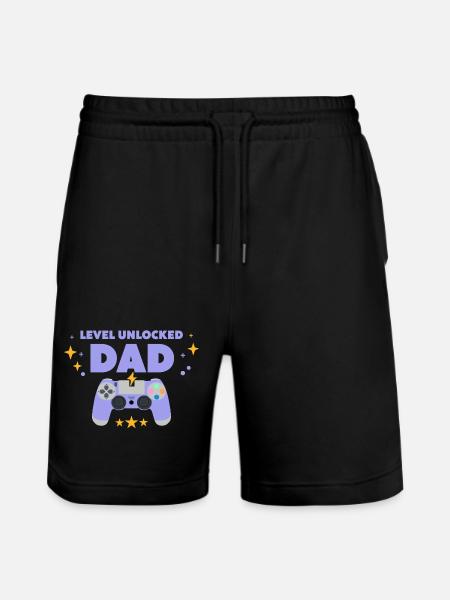 Level unlocked: Dad - Stanley/Stella Trainer Unisex Organic Jogging Shorts - black