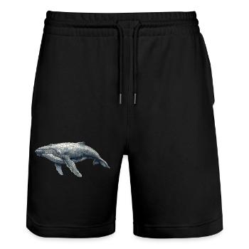 Humpback Whale Mosaic - Art for Whale Fans - Stanley/Stella Trainer Unisex Organic Jogging Shorts - black - Front - Nik (191cm) & Marisol (170cm)