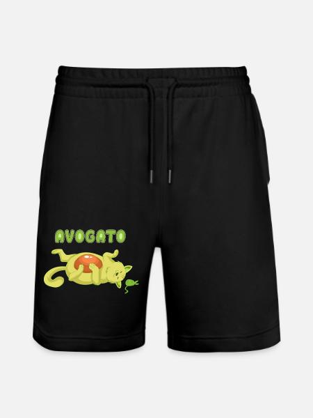 Avogato avocado Cat Shirt - Stanley/Stella Trainer Unisex Organic Jogging Shorts - black