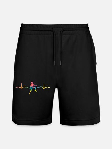 Boulderer Herzschlag Boulder Bouldern - Stanley/Stella Unisex Bio Joggingshorts Trainer - Schwarz