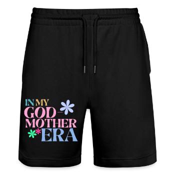In My Godmother Era Shirt - Gift Godmother - Stanley/Stella Trainer Unisex Organic Jogging Shorts - black - Front - Nik (191cm) & Marisol (170cm)