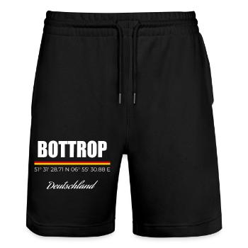 Bottrop - Stanley/Stella Unisex Bio Joggingshorts Trainer  - Schwarz - Vorne - Nik (191cm) & Marisol (170cm)