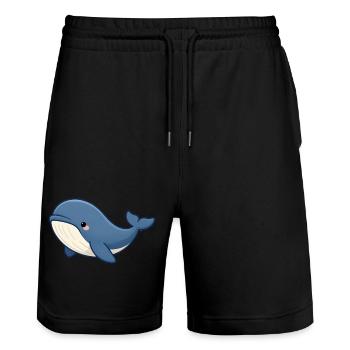 Whale Whale Rescue Animal Welfare Marine Biology - Stanley/Stella Trainer Unisex Organic Jogging Shorts - black - Front - Nik (191cm) & Marisol (170cm)