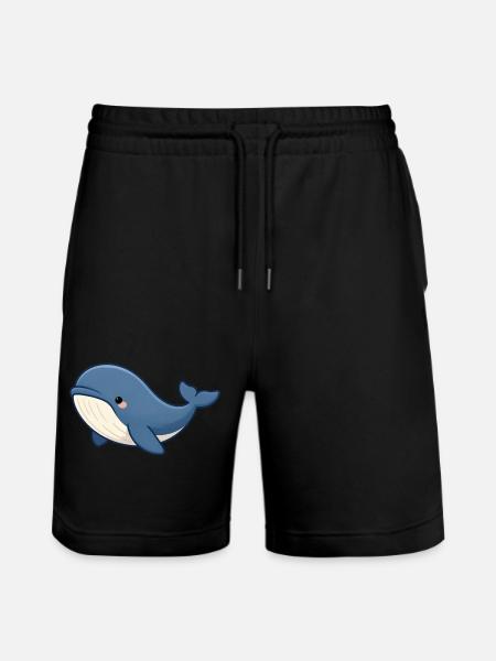 Wal Walrettung Tierschutz Meeresbiologie - Stanley/Stella Unisex Bio Joggingshorts Trainer  - Schwarz