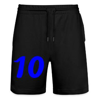 10. 10 ANS. 10e ANNIVERSAIRE. ANNIVERSAIRE 10 ANS. - Short de jogging bio TRAINER Stanley/Stella unisexe - noir - Devant - Nik (191cm) & Marisol (170cm)