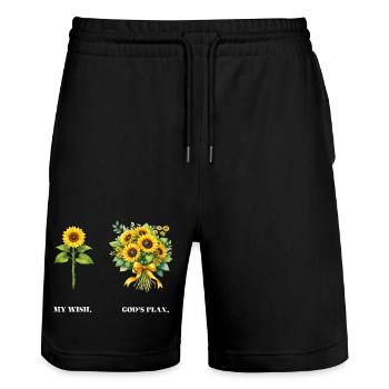 Positivité chrétienne du tournesol Religion de Dieu - Short de jogging bio TRAINER Stanley/Stella unisexe - noir - Devant - Nik (191cm) & Marisol (170cm)