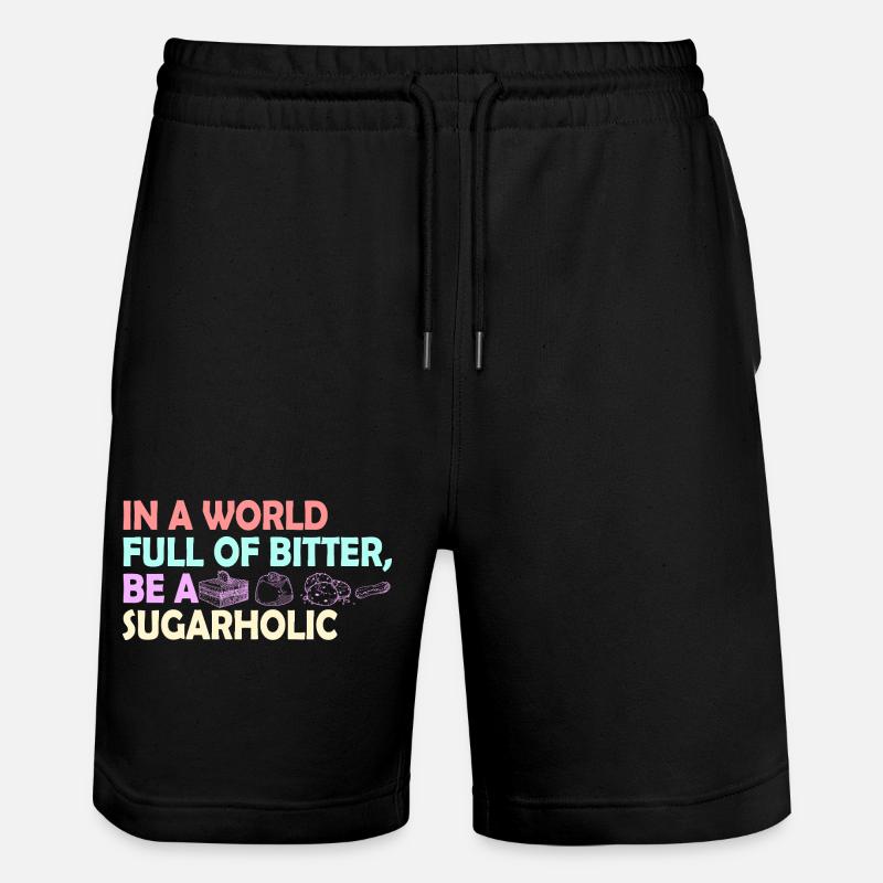 Zitat der Sugarholic-Welt - Stanley/Stella Unisex Bio Joggingshorts Trainer  - Schwarz