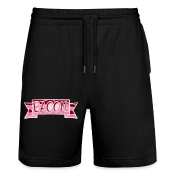 Bacon Speck Lebensmittel Lustig Fleisch Foodie - Stanley/Stella Unisex Bio Joggingshorts Trainer  - Schwarz - Vorne - Nik (191cm) & Marisol (170cm)