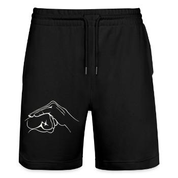 Hände Faust - Stanley/Stella Unisex Bio Joggingshorts Trainer  - Schwarz - Vorne - Nik (191cm) & Marisol (170cm)