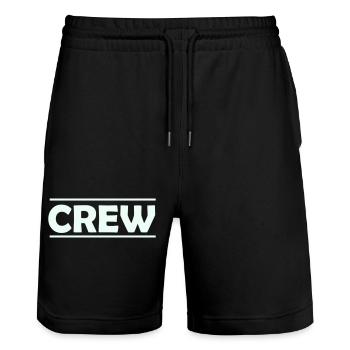 crew - Stanley/Stella Trainer Unisex Organic Jogging Shorts - black - Front - Nik (191cm) & Marisol (170cm)