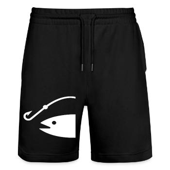 Angeln - Stanley/Stella Unisex Bio Joggingshorts Trainer  - Schwarz - Vorne - Nik (191cm) & Marisol (170cm)