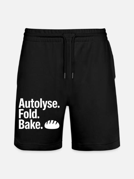 Autolyse Fold Bake Bread Art - Stanley/Stella Trainer Unisex Organic Jogging Shorts - black