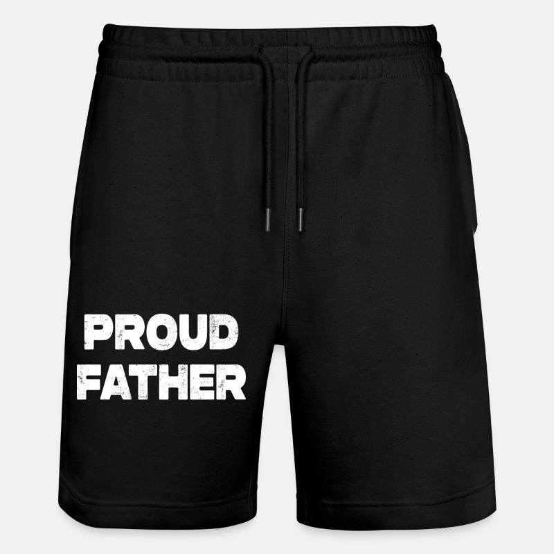 Proud Father Emblem - Stanley/Stella Trainer Unisex Organic Jogging Shorts - black