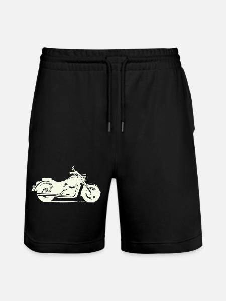 Moto-Silhouette Night Ride - Stanley/Stella Trainer Unisex Organic Jogging Shorts - black