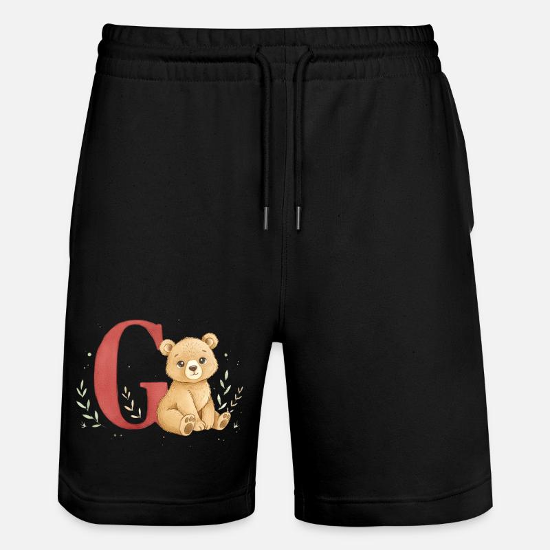 Ours aquarelle avec la lettre G - Short de jogging bio TRAINER Stanley/Stella unisexe - noir