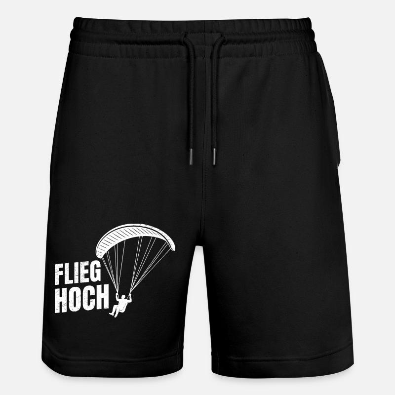 Gleitschirmflieger FLIEG HOCH LUSTIGES - Stanley/Stella Unisex Bio Joggingshorts Trainer - Schwarz