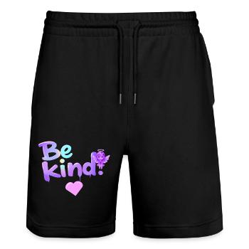 Sei freundlich Kawaii Angel Lavendel Christian Design - Stanley/Stella Unisex Bio Joggingshorts Trainer  - Schwarz - Vorne - Nik (191cm) & Marisol (170cm)