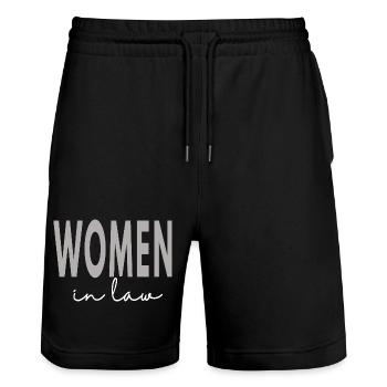 Étudiantes avocates à la Facultat de droit des femmes en droit - Short de jogging bio TRAINER Stanley/Stella unisexe - noir - Devant - Nik (191cm) & Marisol (170cm)