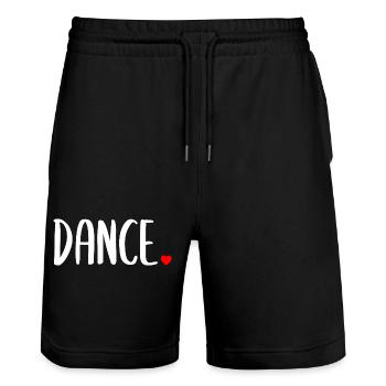 Dance Heart – Minimalist Dance Lover Design - Stanley/Stella Trainer Unisex Organic Jogging Shorts - black - Front - Nik (191cm) & Marisol (170cm)