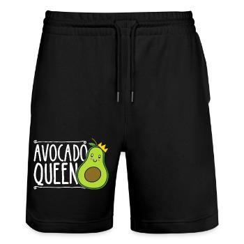 Avocado Queen - Stanley/Stella Trainer Unisex Organic Jogging Shorts - black - Front - Nik (191cm) & Marisol (170cm)