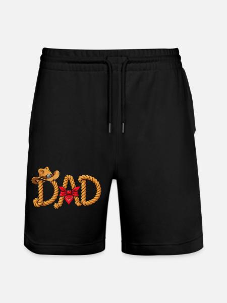 Best Daddy Cowboy Western Rope Design - Stanley/Stella Trainer Unisex Organic Jogging Shorts - black