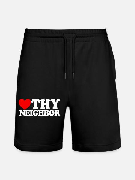 Elsk din næste – Kristen tro – Jesus - Stanley/Stella Trainer økologiske unisex joggingshorts - sort