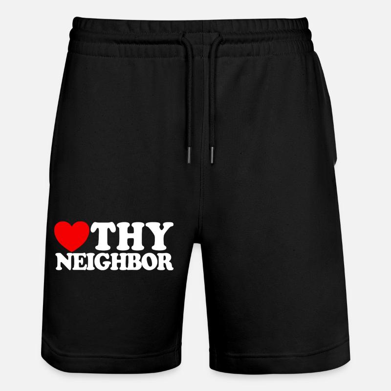 Rakasta lähimmäistäsi – Kristillinen usko – Jeesus - Stanley/Stella Trainer unisex luomu-collegeshortsit - musta