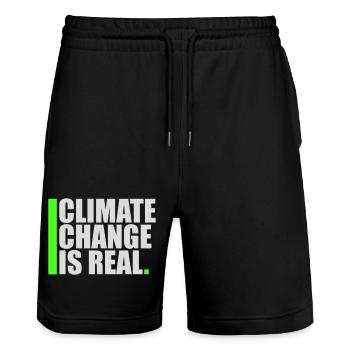 Le changement climatique est la véritable science du changement climatique - Short de jogging bio TRAINER Stanley/Stella unisexe - noir - Devant - Nik (191cm) & Marisol (170cm)