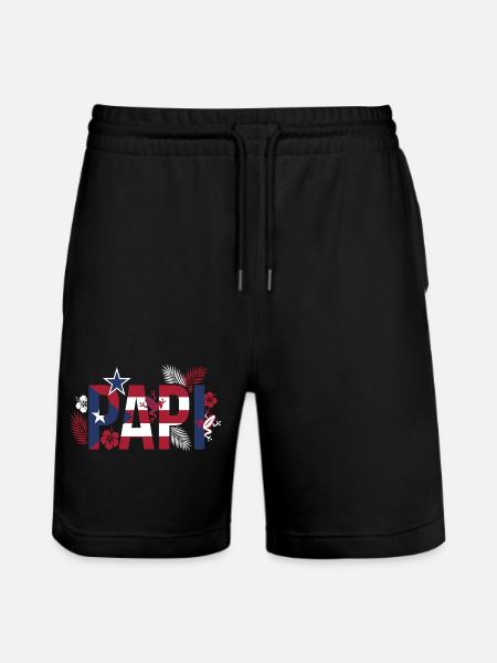 Daddy Flag Tropics Hawaii Style Dad - Stanley/Stella Trainer Unisex Organic Jogging Shorts - black