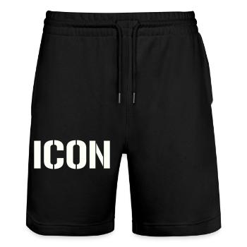 Icône - Short de jogging bio TRAINER Stanley/Stella unisexe - noir - Devant - Nik (191cm) & Marisol (170cm)