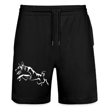 Malinois "Black Edition" - Stanley/Stella Unisex Bio Joggingshorts Trainer  - Schwarz - Vorne - Nik (191cm) & Marisol (170cm)