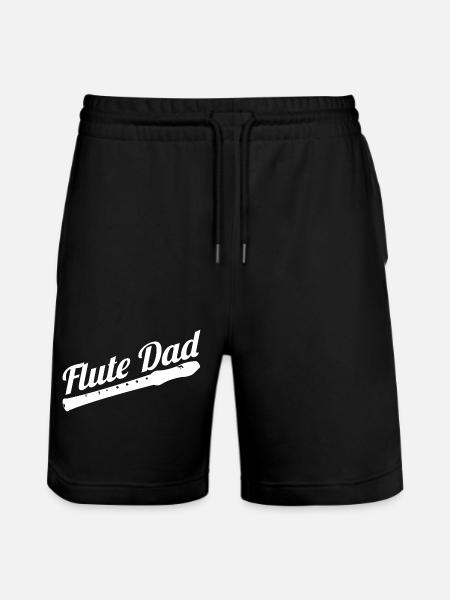Flute player dad - Stanley/Stella Trainer Unisex Organic Jogging Shorts - black