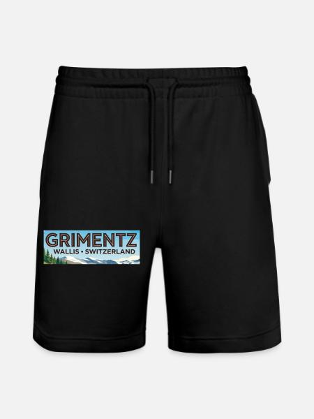 Grimentz Panorama Switzerland - Stanley/Stella Trainer Unisex Organic Jogging Shorts - black