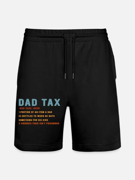 Dad Tax Bold Teal & Orange - Stanley/Stella Trainer Unisex Organic Jogging Shorts - black