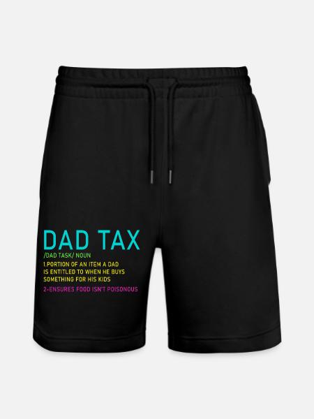 Dad Tax Neon Meme Tee - Stanley/Stella Trainer Unisex Organic Jogging Shorts - black