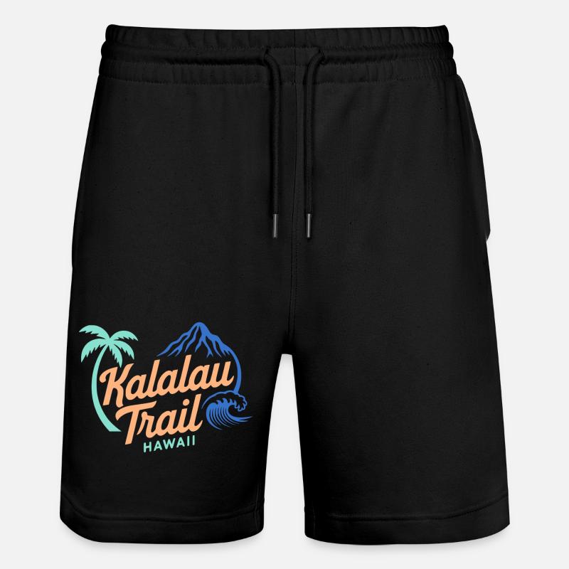 Logo du sentier Kalalau Hawaii - Short de jogging bio TRAINER Stanley/Stella unisexe - noir