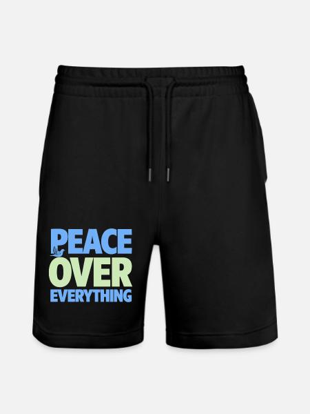Peace Over Everything Spiritual Serenity - Stanley/Stella Trainer Unisex Organic Jogging Shorts - black