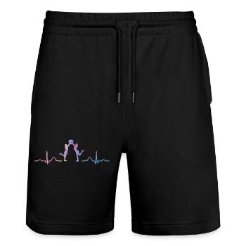 Cheerpom pom girls Mom Cheerleading - Short de jogging bio TRAINER Stanley/Stella unisexe - noir - Devant - Nik (191cm) & Marisol (170cm)