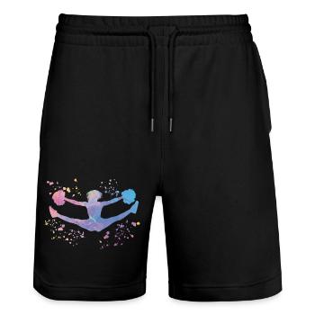 Cheerpom pom girls Mom Cheerleading - Short de jogging bio TRAINER Stanley/Stella unisexe - noir - Devant - Nik (191cm) & Marisol (170cm)
