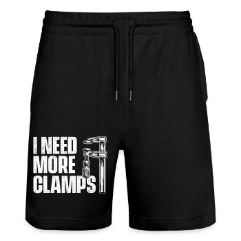 I Need More Clamps Woodworking Humor - Stanley/Stella Trainer Unisex Organic Jogging Shorts - black - Front - Nik (191cm) & Marisol (170cm)