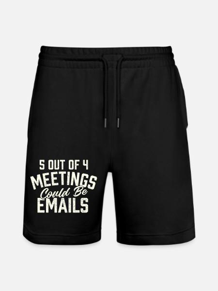 5 réunions sur 4 pourraient être des emails humoristiques - Short de jogging bio TRAINER Stanley/Stella unisexe - noir
