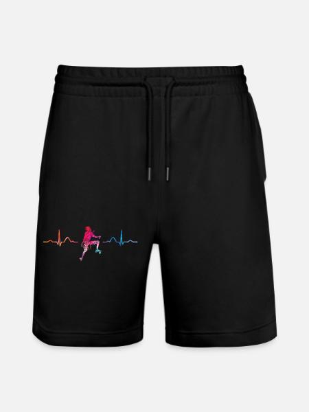 Boulderer Herzschlag Boulder Bouldern - Stanley/Stella Unisex Bio Joggingshorts Trainer - Schwarz
